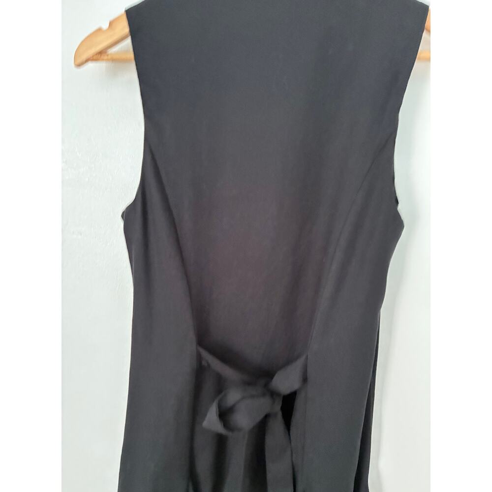 Monteau Black Sleeveless Button Front Dress Flirty Skirt Bottom 90's Size S - Picture 8 of 11
